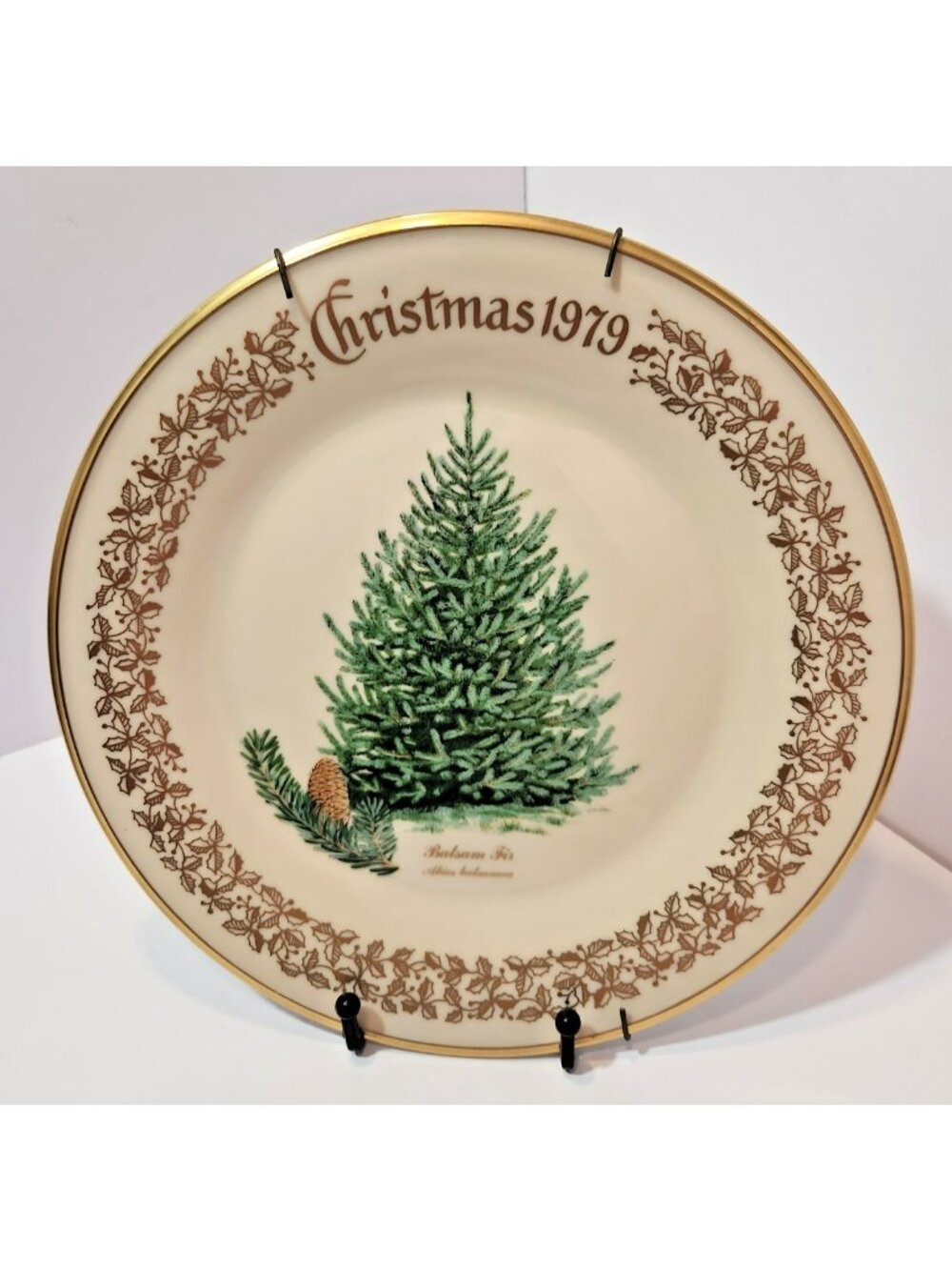 Vtg Lenox 1979 Christmas Plate Commemorative Issue Balsam Fir with Box